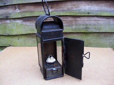 Vintage Signal Öllampe Laterne geprägt LNER Rumpf D klare Linse vorne und hinten