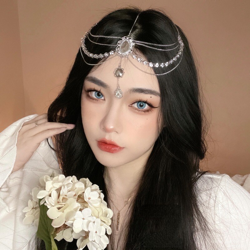 1X Glitter Retro Head Chain Boho Headwear Forehead Decoration Fairy Accessory