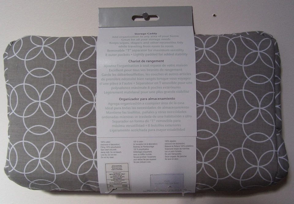 Trend Lab Gray White Storage Caddy Nursery Diaper Organizer - Image 2 of 2