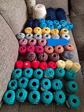 Ca. 2000gr. Schewe Wolle Florida Seidenlook schwarz + Reste Garn / Wolle