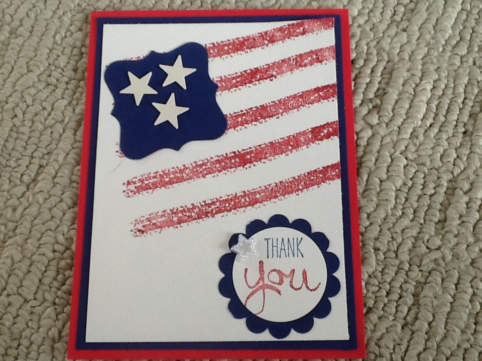 July 4th patriotic thank you soldier card kit of 10 made w/ Stampin' Up!