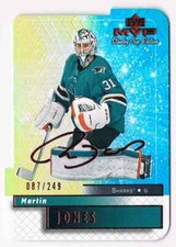 2019-20 MVP COLORS AND CONTOURS MARTIN JONES 087/249 SAN JOSE SHARKS #62