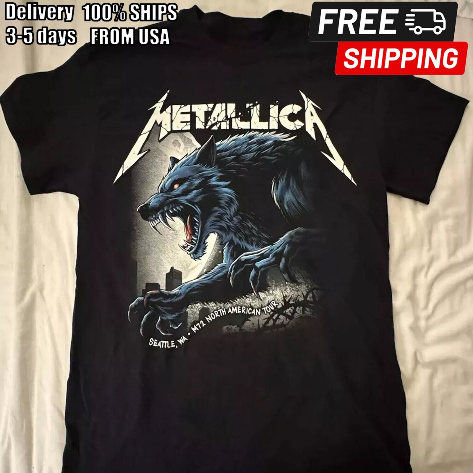 Metallica M72 Seattle WA Night 2 At Lumen Field On September 1 2024 Tshirt S-3XL