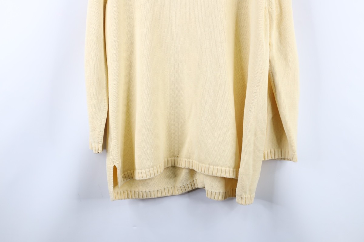 Vintage 90s Lands End Womens 1X Distressed Blank Cotton Knit