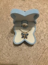 GIRL'S BUTTERFLY NECKLACE W/ CRYSTAL WINGS IN MATCHING CASE