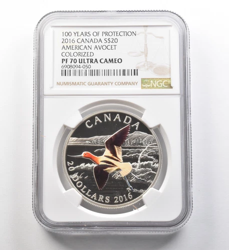 2016 Canada $20 Silver 100 Years Protection American Avocet PF70 UCAM NGC *8279