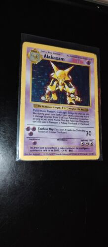 Pokémon TCG Alakazam Base Set 1/102 Holo Shadowless Holo Rare LP