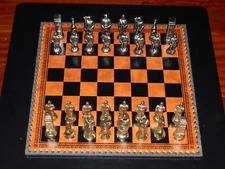 Chess Set Hannibal Roman Chessmen & Champion Board ITALFAMA Made in Italy