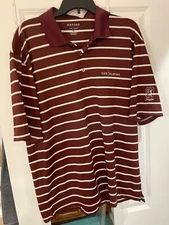 TPC Sawgrass Golf Polo Burgundy Oxford with Logo on Front & on Sleeve