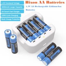Hixon 1.5V AA Lithium Rechargeable Batteries Charger 3500mWh Li-Ion AA Battery