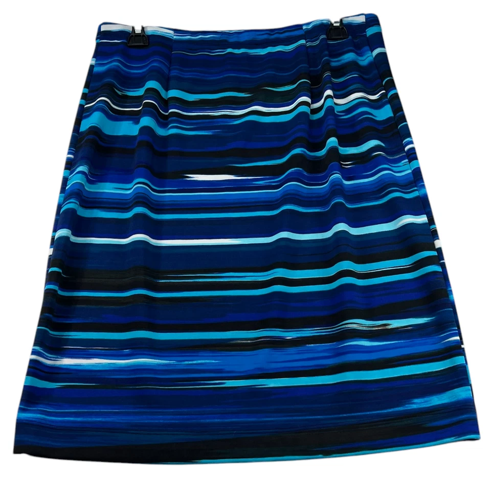 Falda Grace Elements para mujer talla mediana azul negra a rayas elástica Foto 2 de 4