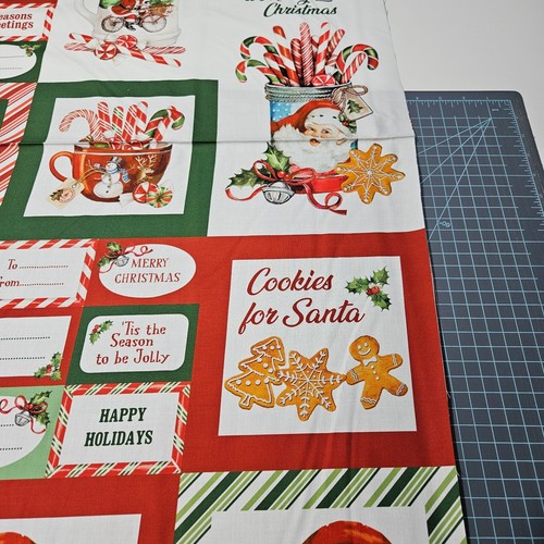 FLAW Peppermint Candy Panel 23x42 Northcott Christmas Labels Blocks - Picture 5 of 9