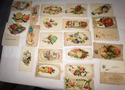 Victorian Calling Name Trade Cards Die Cut Decor-Jennie Dutton-Laura Peters - Picture 1 of 22