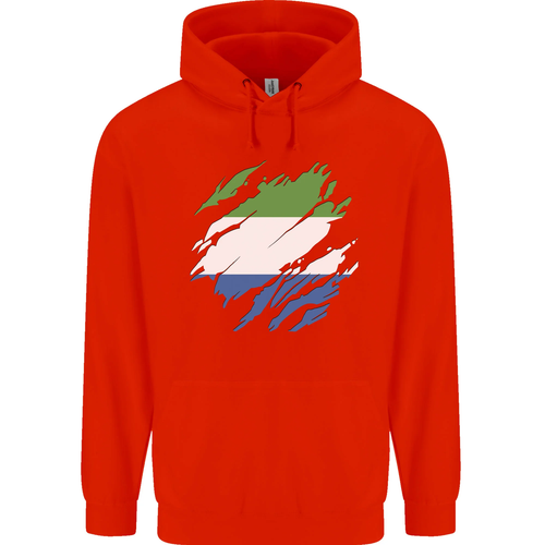 Torn Sierra Leone Flag Leonian Day Football Childrens Kids Hoodie - Picture 24 of 76