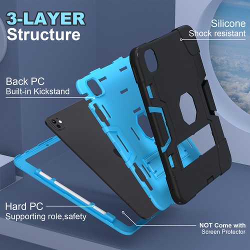 Shockproof Case for iPad Pro 13inch 2024 Heavy Duty Rotating Kickstand For Kids - Picture 71 of 112
