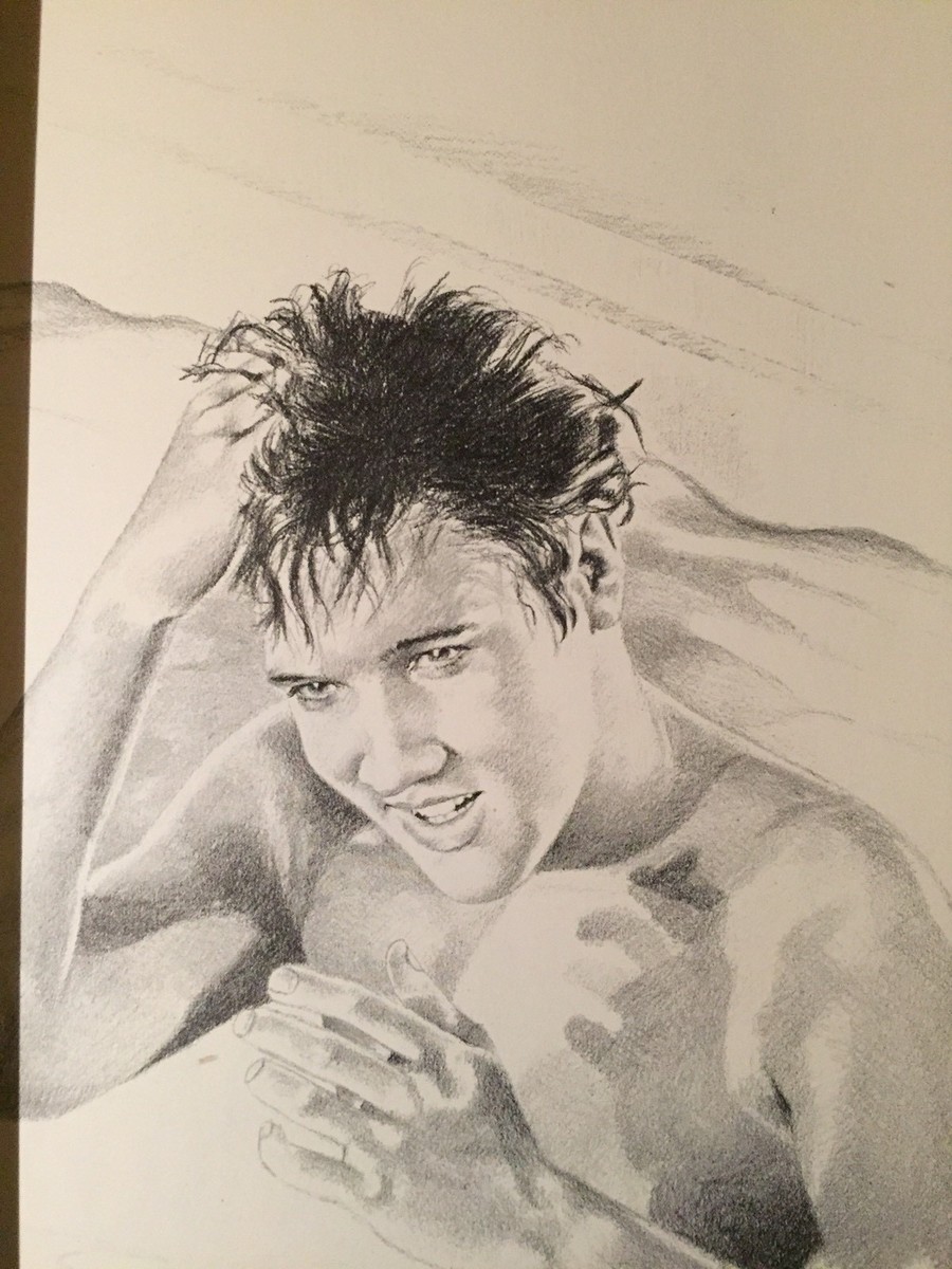 ELVIS NEWLY DISCOVERED DRAWINGS OF ELVIS PRESLEY BY BETTY HARPER