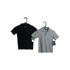2 New Back To School Shirt's Black/Gray For Boys Size XS 4/5 With softer...