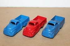 THREE NICE VINTAGE PLASTIC 1940's-50's MANOIL P-9 PICK UP TRUCKS