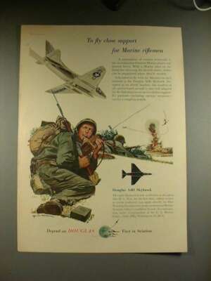 1956 Douglas A4D Skylark Plane Ad - Fly Close Support!