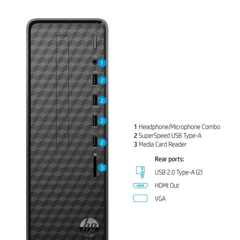 HP Slim S01-aF2003w (256GB SSD, Intel Celeron J4025, 2.00 GHz, 4GB  