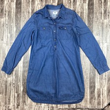 Old Navy Shirt Mini Short Dress Size S Small in Dark Blue Chambray