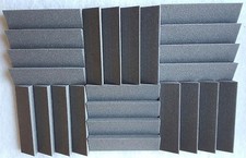 8 pc Acoustic Soundproofing Foam Slanted Tiles 2 x 12 x 12 charcoal