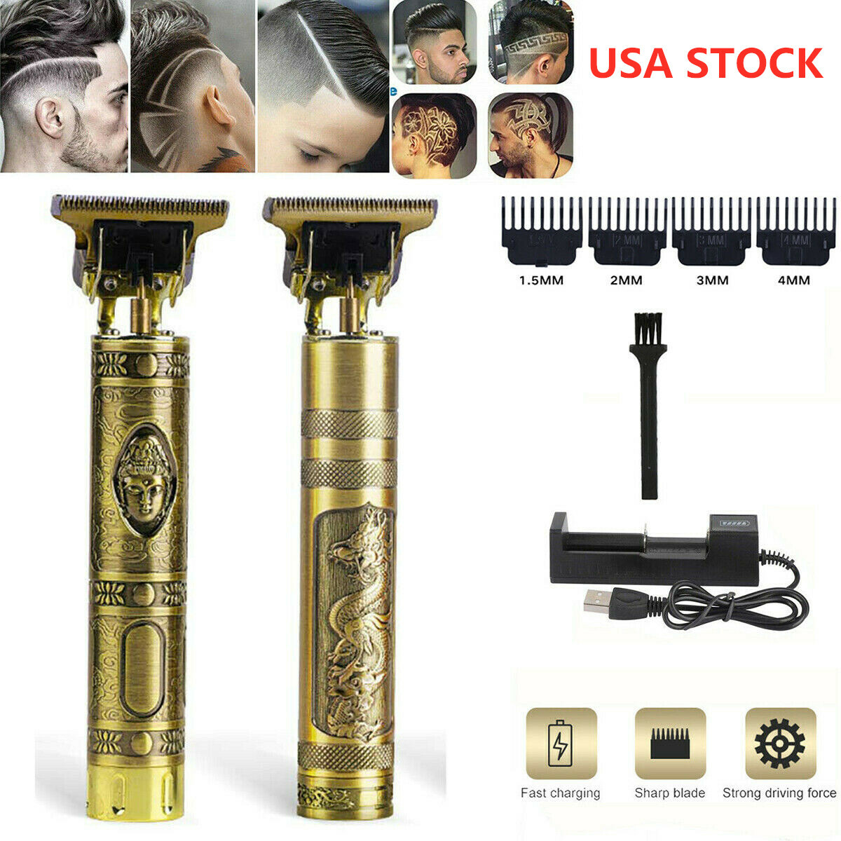 Men's Electric Shaver Trimmer Bald Razor Rechargeable Beard 