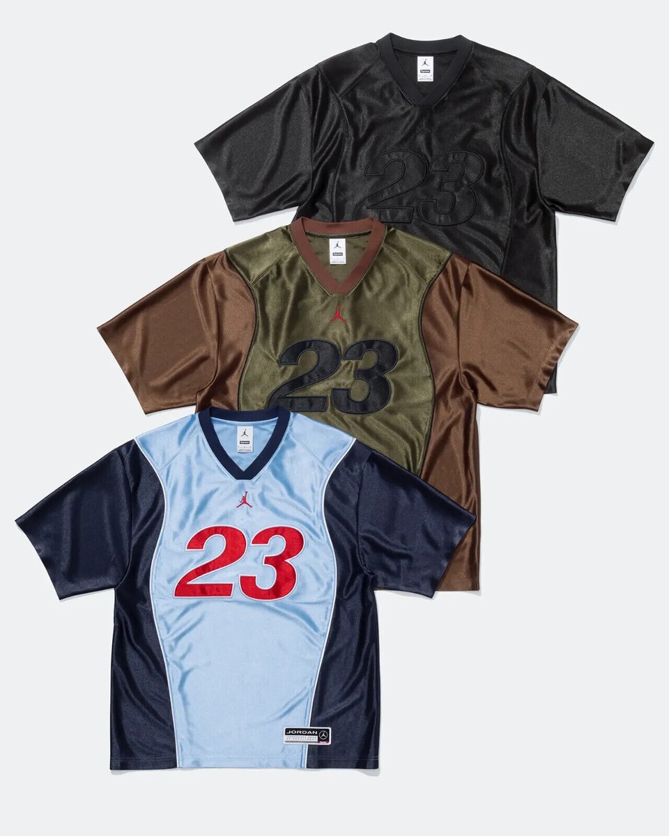 Supreme x Jordan Warm Up Jersey 3colors Black Brown Blue FW24