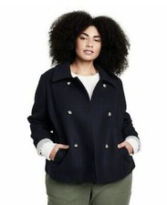 Nili Lotan X Target - Plus Size 2x - Women's Cropped Pea Coat - Navy - Nwt