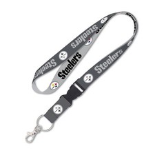 PITTSBURGH STEELERS GRAY LANYARD DETACHABLE BUCKLE NEW WINCRAFT     