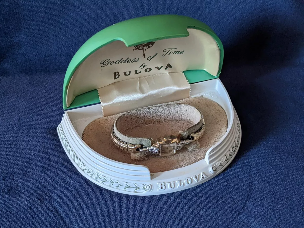 Vintage 1953 Bulova Goddess Of Time Watch Quality L3 GF Band With box