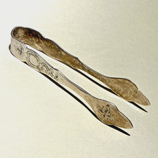 Vintage Silberzange Zuckerzange Silber 90 Ostfriesen-Muster OTTO KROPP 60er