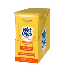 Wet Ones Antibacterial Hand Wipes Travel Packs Tropical Splash Scent 200 Wipes