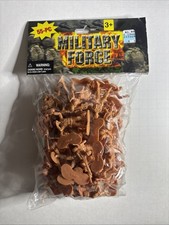 MILITARY FORCE New 55 PCS Army Men Toy Soldiers Brown Plastic 1/32 Scale Figures