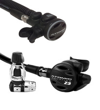 Atomic Aquatics Z3 Regulator Yoke Sealed Set w/ SS1 Safe Second Titanium, Black