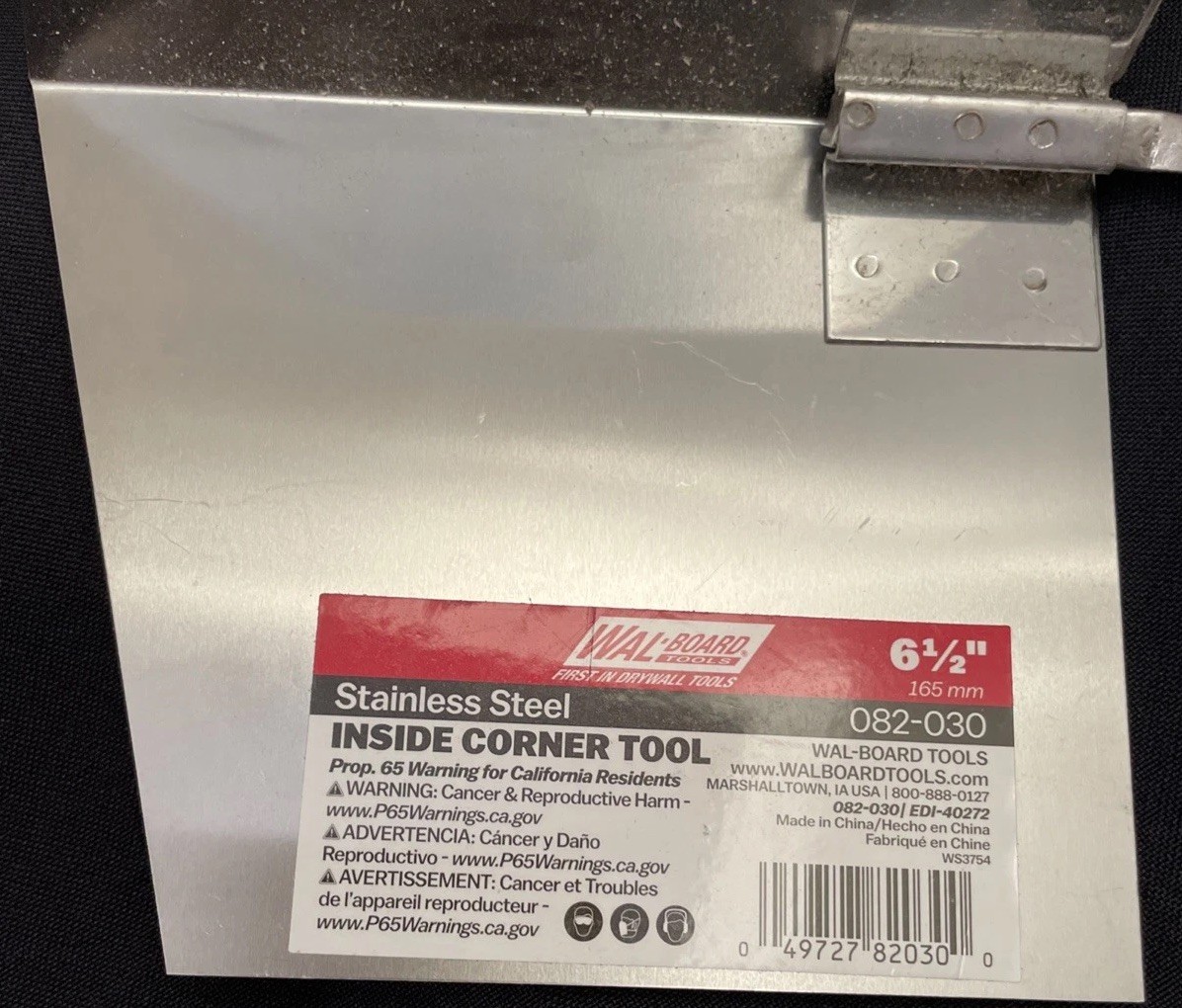 WAL BOARD TOOLS 6.5” INSIDE CORNER TOOL