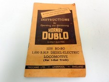 HORNBY DUBLO Instructions for Bo-Bo Diesel Loco - 10 pages