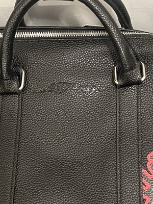 Ed Hardy Black Duffel Bag Screaming Tiger Leather Weekend Bag NWT