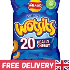 Wotsits Crunchy Cheese Crisps - Multipack of 20x16.5g - Low-Calorie Snack Option