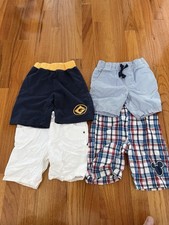Lot Of 4 Boys Shorts, Sizes 3-6 Athletic Navy Plaid Disney Casual