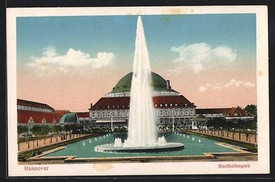 Ansichtskarte Hannover, Fontaine im Stadthallenpark 