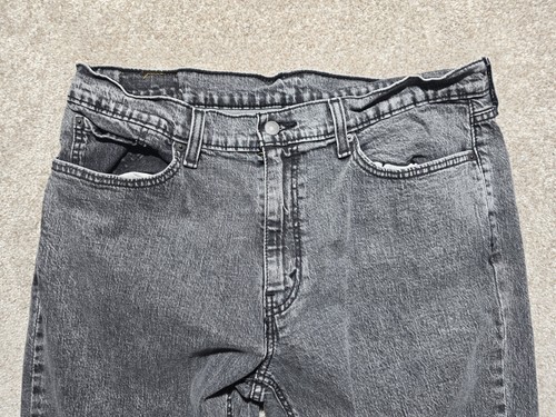 Levis 541 Jeans Men’s 36x32 Athletic Fit Tapered Acid Wash Black Denim - Picture 6 of 11