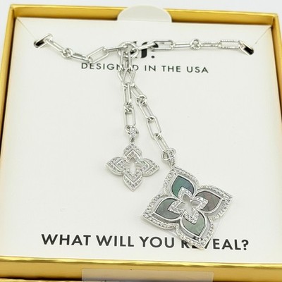 Bomb Party Gem Society  Opaline Bloom Necklace  Genuine Mother of Pearl CLOVER