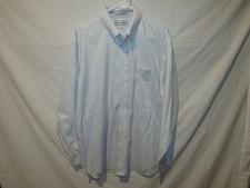 Paul Fredrick Mens Blue White Classic Fit Long Sleeve Button-Up Shirt Size 17-35