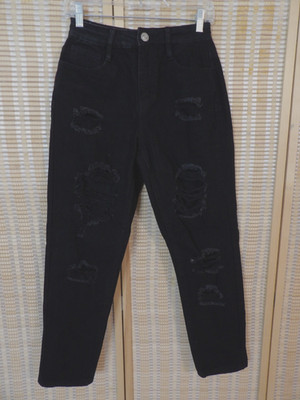 Women's Rue 21 Size 4 (26x28) Distressed Black Denim Jeans