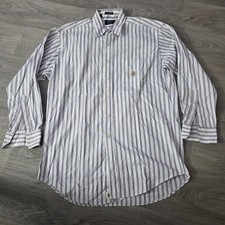CHAPS Ralph Lauren Mens Striped Button Down Dress Shirt Size XL