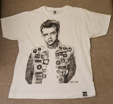 James Dean Punk T-Shirt TBClub The Breakfast Club Tattoo Anarchy White Size XL