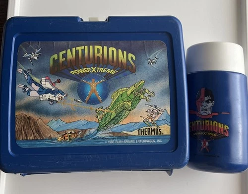 Vintage 1986 CENTURIONS Power X Treme Plastic Lunchbox & Thermos Kenner Toys