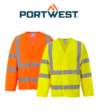 Portwest Hi-Vis Two Band Brace Jacket Reflective Tape Work Safety C473