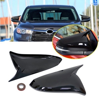 Gloss Black OX Horn Mirror Cover for Toyota Highlander 2014-2020